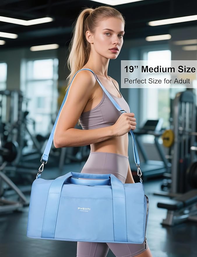 Gym Bag for Women Girls with Shoe Compartment & Wet Pocket - Duffle Bag for Travel Sports Fitness