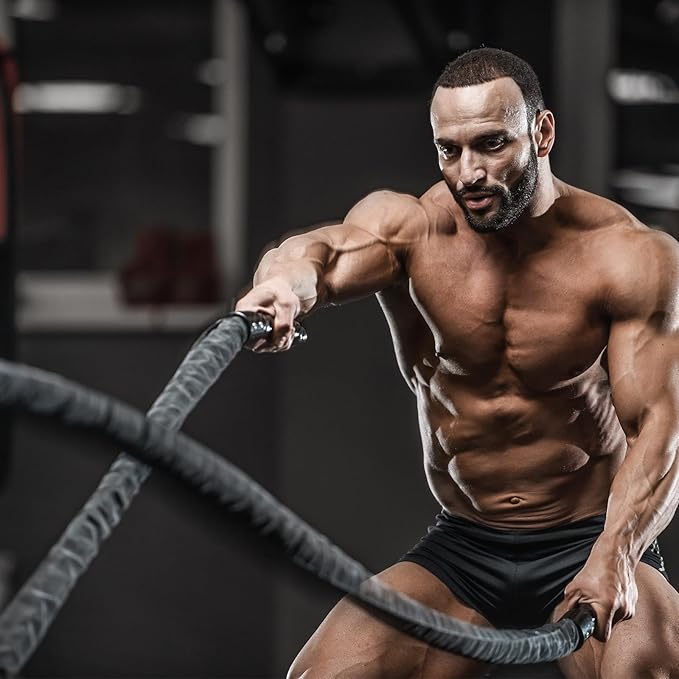 Battle Ropes Black Workout Rope 1 inch Battle Ropes for Home Gym 30ft Exercise Ropes for Working
