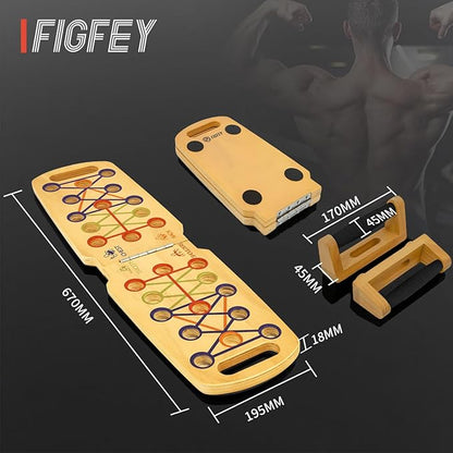 Wooden Portable Push up board, foldable fitness strength training pushup stand with solid bar