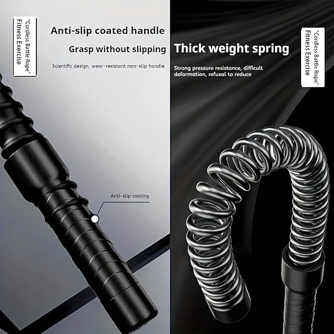 2pcs Ropeless Battle Ropes for Home Gym, Lightweight Battle Rope for Fitness Beginners, Durable