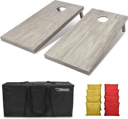 GoSports 4 ft x 2 ft Regulation Size Wooden Cornhole Boards Set - Includes Carrying Case and Bean