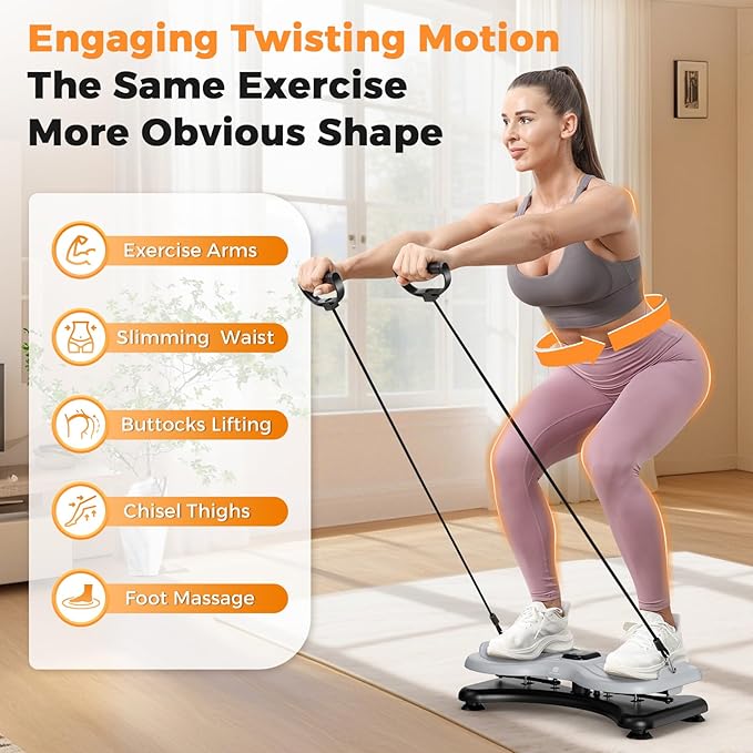 New Waist Twist Board with LCD Display and Resistance Bands, Ab Twister Machine for Abs Workout