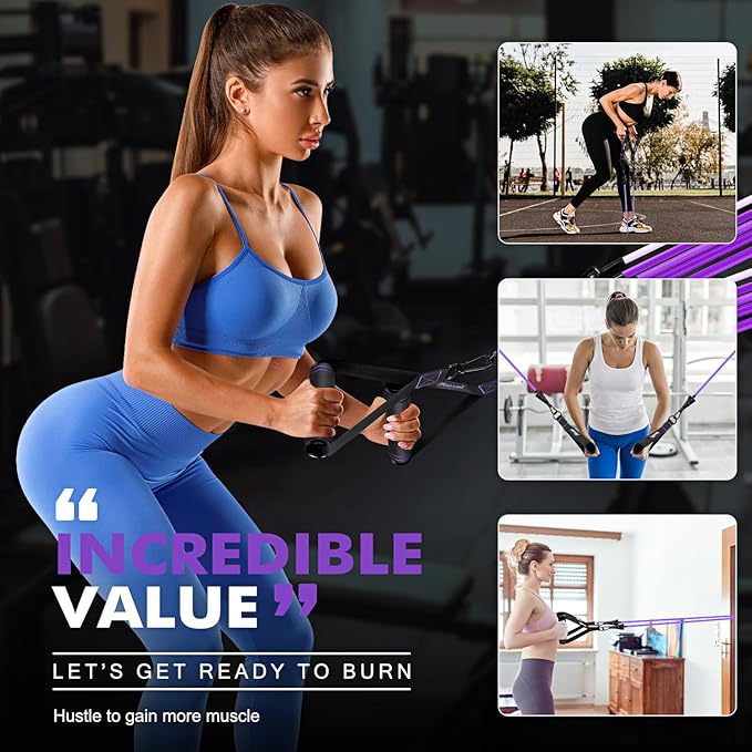 HPYGN Resistance Bands, Exercise Bands with Handles, Fitness Bands, Workout Bands with Door Anchor
