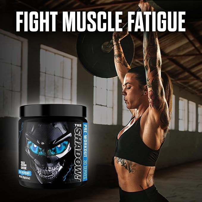 JNX SPORTS The Shadow! 350mg of Caffeine Hard Core Preworkout - Blue Raspberry 30 Servings |