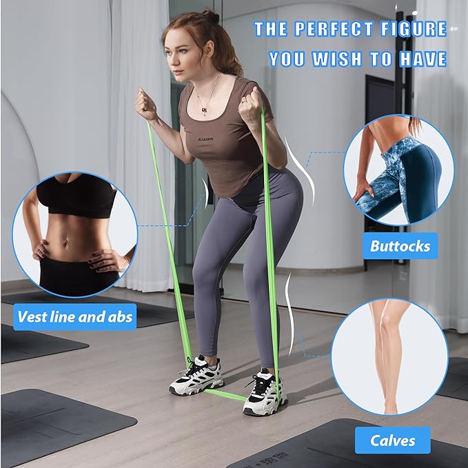 Resistance Bands for Working Out, Physical Therapy Bands, Latex Free Elastic and Exercise Bands Set