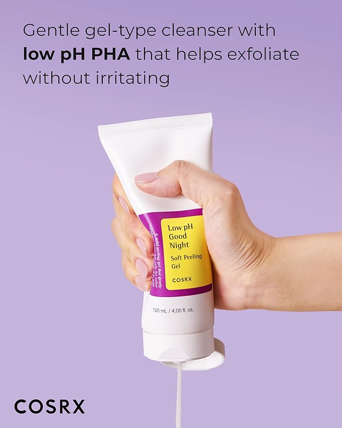 COSRX Low pH Good Night Soft Peeling Gel, 4.05 fl oz / 120ml, Mildly Exfoliating PHA For Sensitive