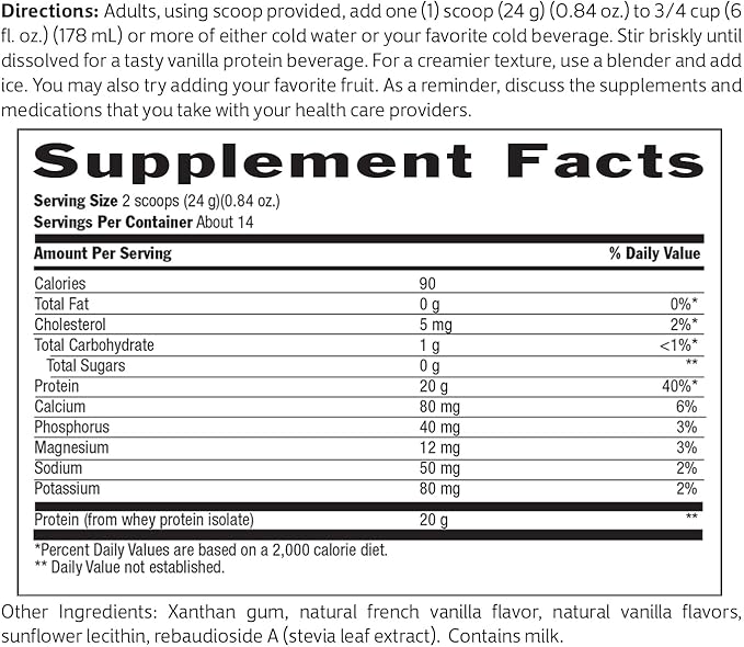 Biochem 100% Whey Sugar-Free Vanilla 20g, 11.8oz, Certified Vegetarian, Certified Gluten Free