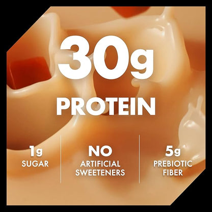 Oikos Protein Shake, Salted Caramel, 30g High Protein Drinks, Shelf Stable, Ready to Drink, 5g