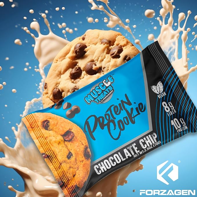 Forzagen Vegan Protein Cookies - Chocolate Chip Flavor | Low Carb Protein Treats, Healthy Snacks