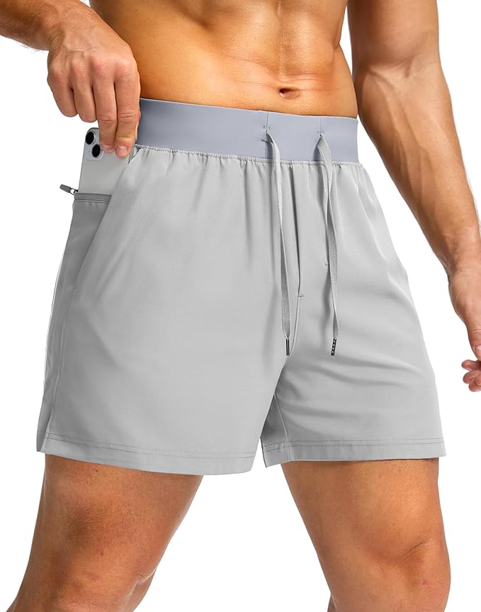Men's Running Shorts with Zipper Pockets 9 Inch/ 7 Inch / 5 Inch Lightweight Quick Dry Gym Workout