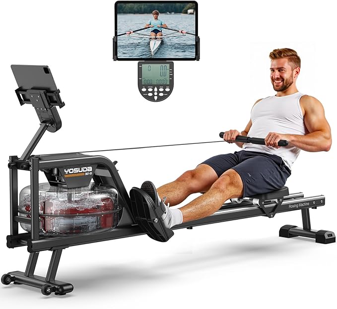 YOSUDA Magnetic/Water Rowing Machine for Home - Rower Machine Use with Bluetooth, App Supported