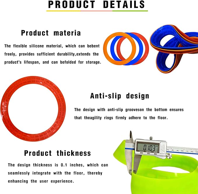 Colorful Anti Slip Safety Agile Ring Speed Ring 3 PCs Speed and Agility Training Equipment