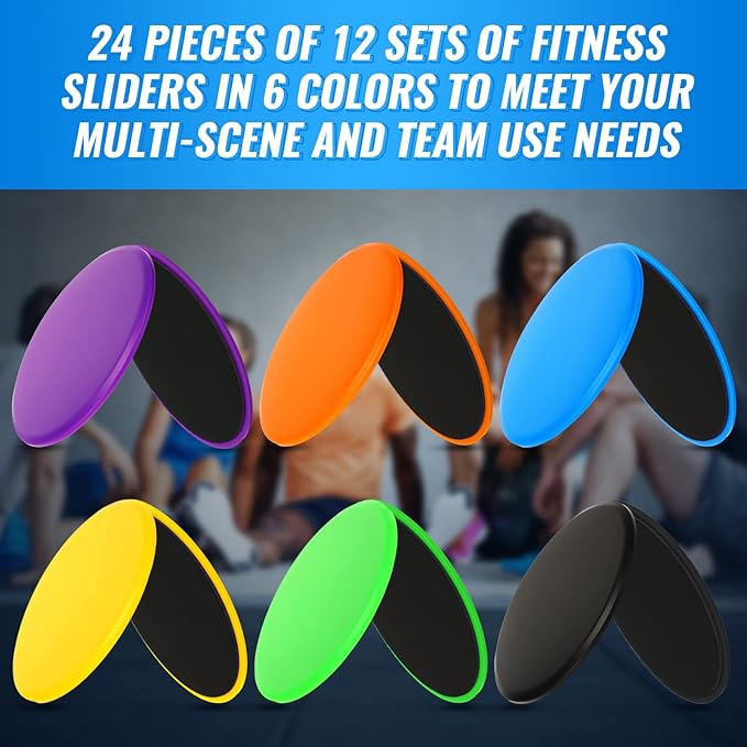 Wettarn 24 Pcs Core Sliders for Working Out Abdominal Exercise Gliding Discs Dual Sided Workout