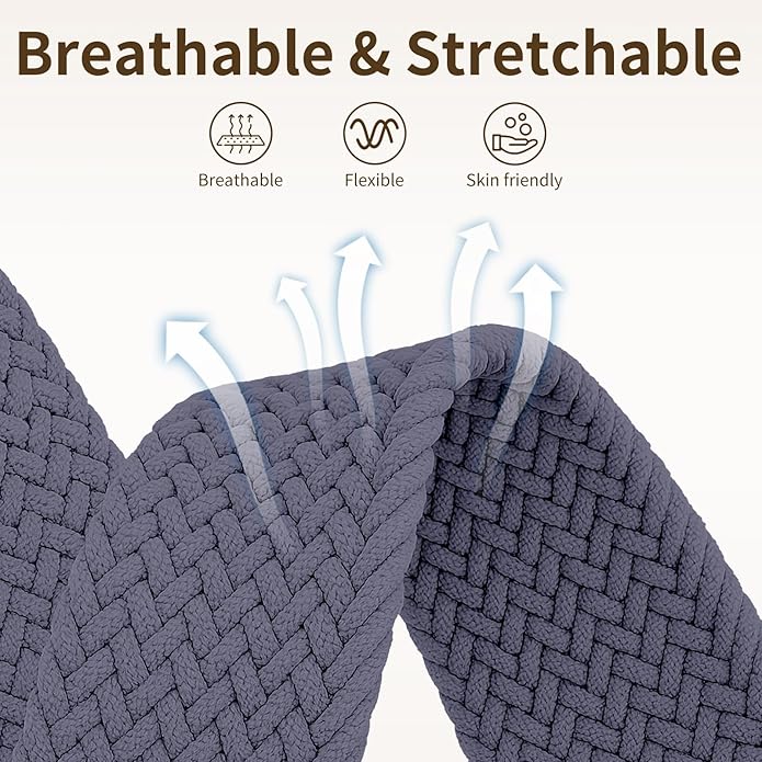 Braided Band Compatible with Fitbit Versa 4 Bands for Woman/Versa 3/Sense 1/Sense 2 Band, Magnetic