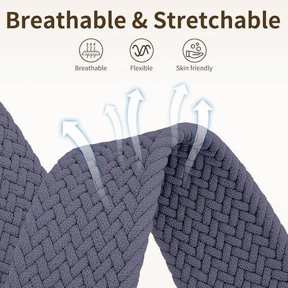 Braided Band Compatible with Fitbit Versa 4 Bands for Woman/Versa 3/Sense 1/Sense 2 Band, Magnetic