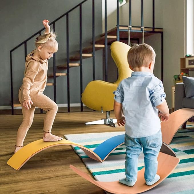 Wooden Balance Board Kids, 37" Natural Wobble Board Wooden Toys for Toddlers Kids & Adults
