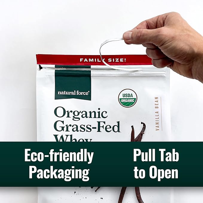 Natural Force Grass Fed Organic Whey Protein Powder ??Non GMO Verified, Humane Certified & Lab