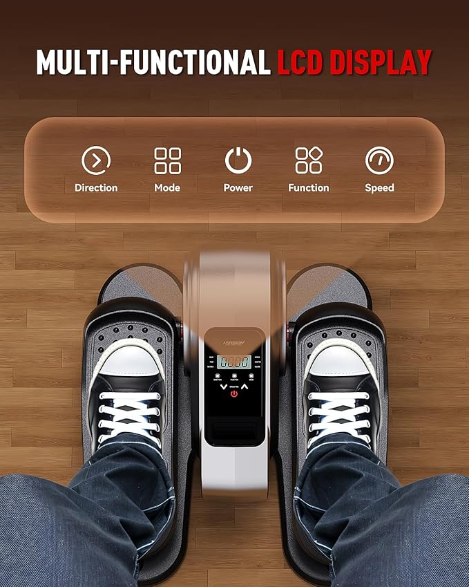 HARISON Under Desk Elliptical Machine for Seniors, Mini Elliptical with 12-Level Magnetic