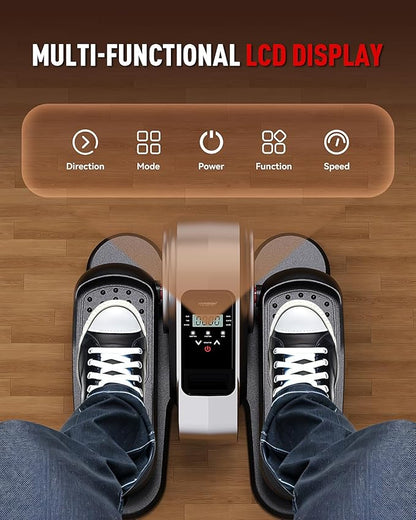 HARISON Under Desk Elliptical Machine for Seniors, Mini Elliptical with 12-Level Magnetic