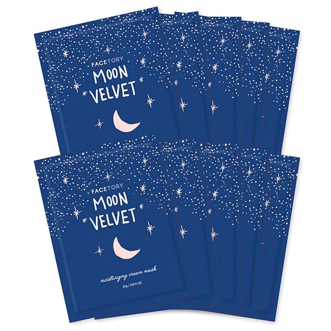 FACETORY FaceMasks Mask Skin Care ??MOON VELVET Face Masks Skin Care with Sodium Hyaluronate & Shea