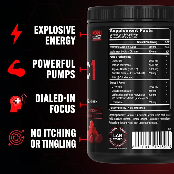 PEScience Prolific-1 Pre Workout Powder for Men & Women with L-Citrulline, Nitric Oxide Booster