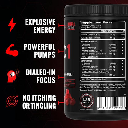 PEScience Prolific-1 Pre Workout Powder for Men & Women with L-Citrulline, Nitric Oxide Booster