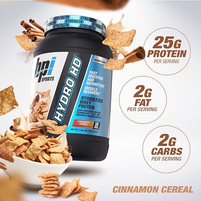 BPI Sports Hydro HD - 100% Hydrolyzed Whey Protein Powder - Muscle Growth, Recovery, 25g of