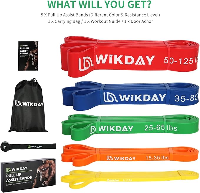 Resistance Bands, Pull Up Bands, Workout Bands for Exercise, Thick Heavy Resistance Band Set with