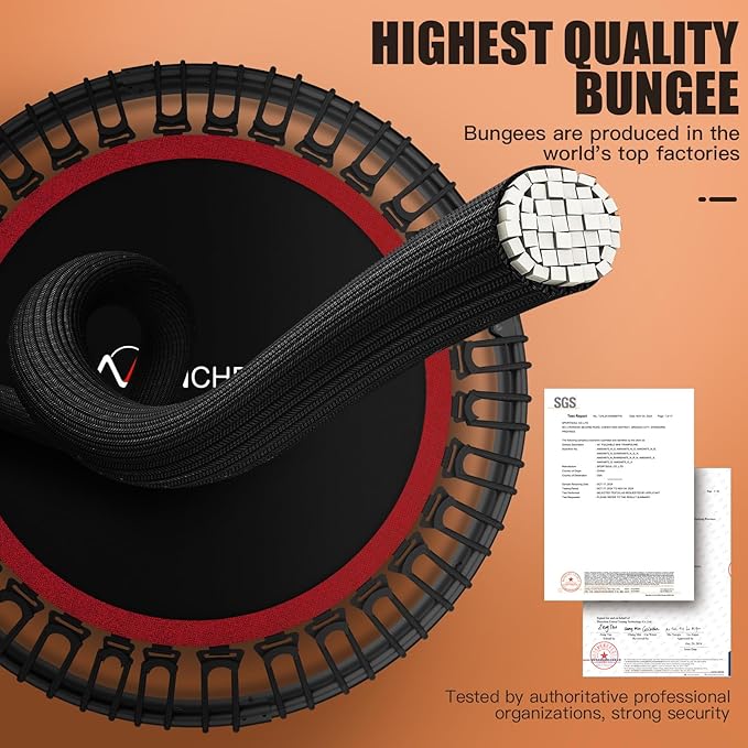 ANCHEER 40"/48" Foldable Rebounder Trampoline for Adults/Kids with Resistance Bands and Bungees