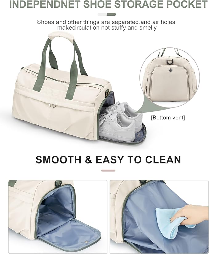 Gym Bag for Women Duffle Bag with Shoe Compartment Yoga Mat Bag Sports Workout Bag Weekend
