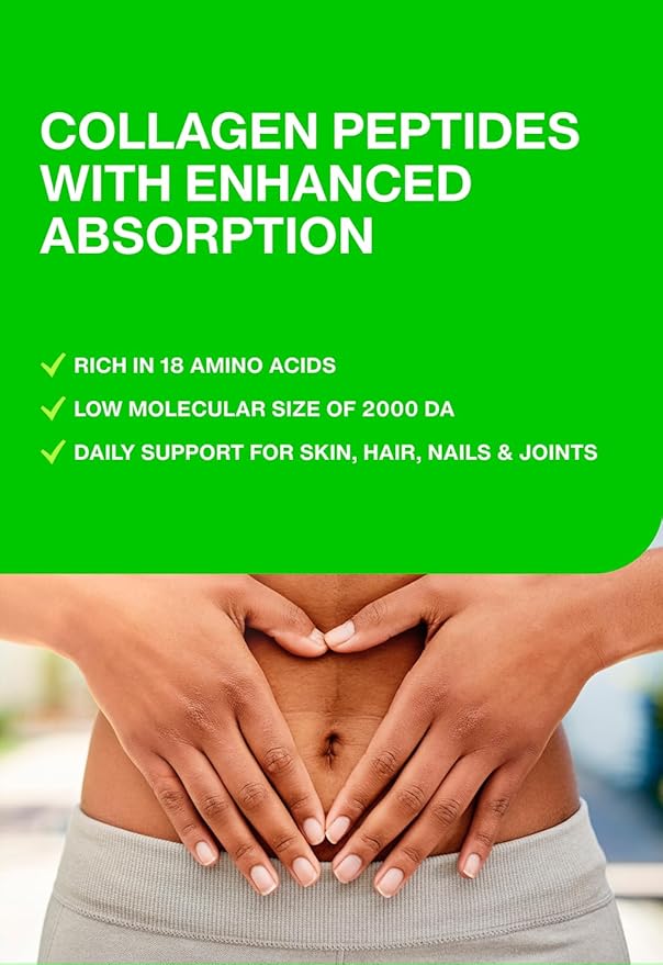 Hydrolyzed Collagen Peptides Supplement for Women & Men - Joint, Hair, Skin & Nails Support - Grass