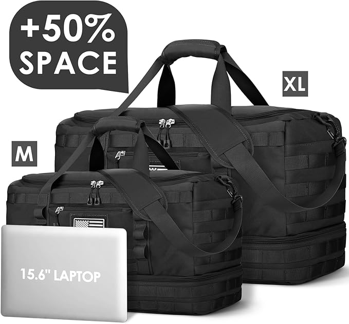 ETRONIK Travel Bag for Men Women, Gym Bag & Tactical Duffle Bags for Travel, Carry on with Toiletry