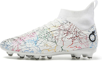 Men's Soccer Shoes High-Top Soccer Cleats Outdoor Breathable Athletic Professional Spikes Youth