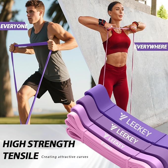 LEEKEY Resistance Bands Set for Pull-Up Assistance & Full-Body Training, Multi-Level Exercise Bands
