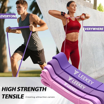 LEEKEY Resistance Bands Set for Pull-Up Assistance & Full-Body Training, Multi-Level Exercise Bands