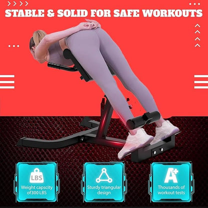 Roman Chair,Back Extension Bench,Multi Functional Ab Bench, Hyperextension Bench Abdominal