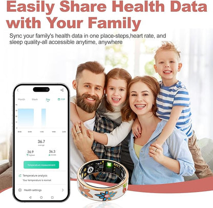Advanced Smart Health Ring for Men & Women - IP68 Waterproof Health Tracker Ring with Heart Rate