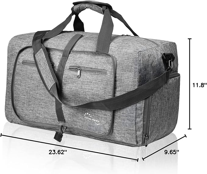 Felipe Varela Duffle Bag with Shoes Compartment and Adjustable Strap,Foldable Travel Duffel Bags