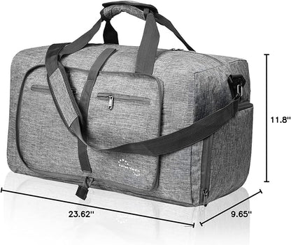 Felipe Varela Duffle Bag with Shoes Compartment and Adjustable Strap,Foldable Travel Duffel Bags