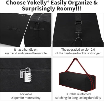 42 Inch Canvas Duffel Bag 150L Extra Large Luggage Duffle for Travel Sport and Camping - Black