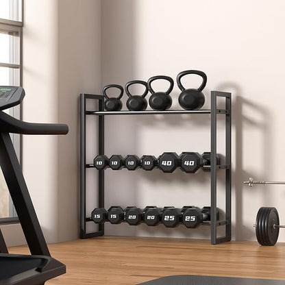 Pickpiff Adjustable 3-Tier Dumbbell Rack – Heavy-Duty Metal Weight Storage Stand for Dumbbells