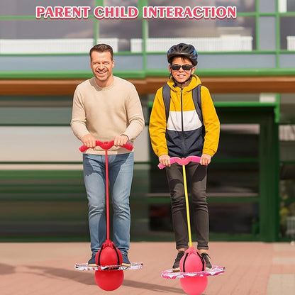 Layhit 2 Pcs Pogo Jumper with Handle for Kids Pump Pogo Ball Stick Jumper Balance Bounce Ball with