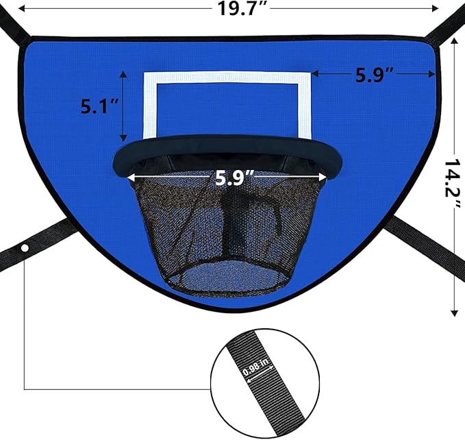 Trampoline Basketball Hoop with Pump and Mini Ball, Waterproof, Sunscreen Soft Materials, Easy to