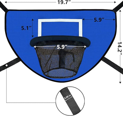 Trampoline Basketball Hoop with Pump and Mini Ball, Waterproof, Sunscreen Soft Materials, Easy to