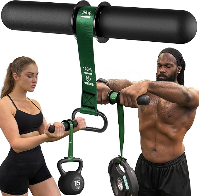 FitBeast Forearm Strengthener & Forearm Exerciser, Wrist Roller with Thicker Handle, Forearm