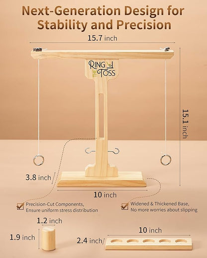 Ring Toss Game for Adults, 3-Second Instant Assembly Hook and Ring Game with Sturdy Structure, XL