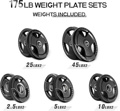 RitFit Olympic Rubber Grip Plates for Barbell, 2-Inch Weight Plates for Weightlifting and Strength