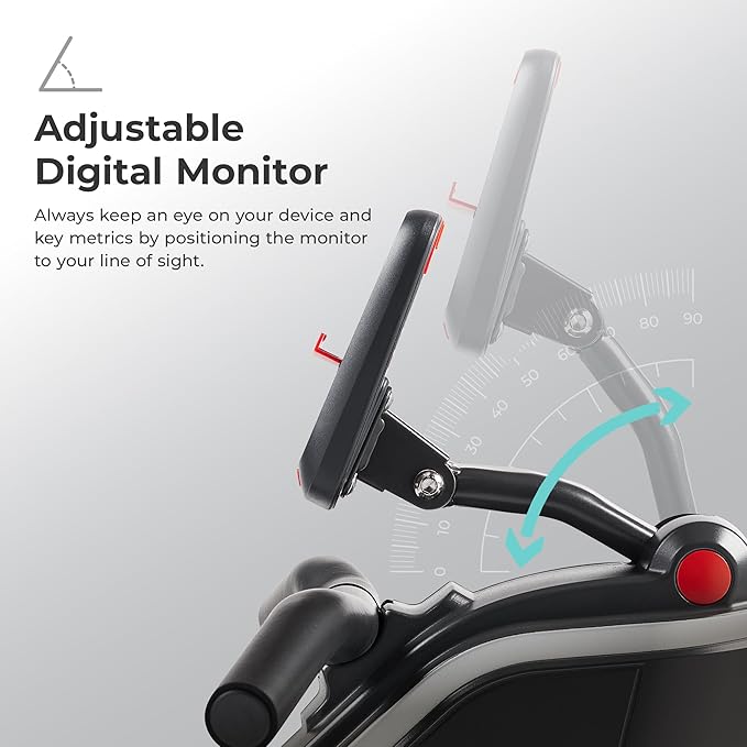 Sunny Health & Fitness Flip & Foldable Rowing Machine for Home w/Extended Slide Rail, Full-Body