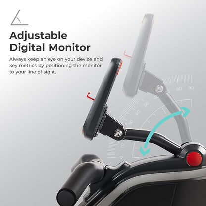 Sunny Health & Fitness Flip & Foldable Rowing Machine for Home w/Extended Slide Rail, Full-Body