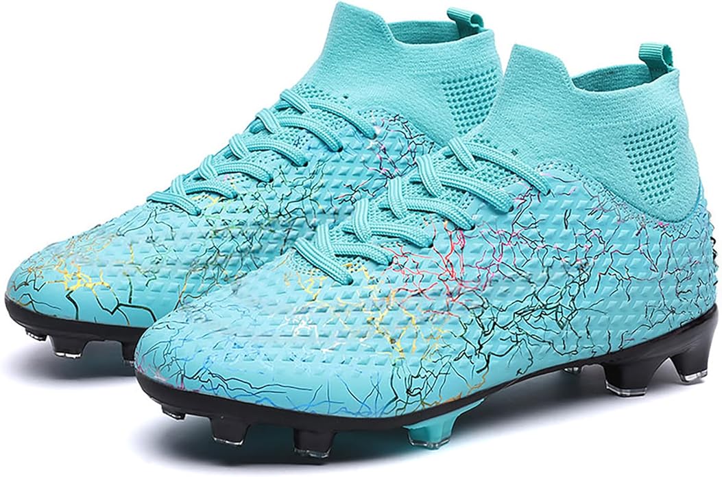 Men's Soccer Shoes High-Top Soccer Cleats Outdoor Breathable Athletic Professional Spikes Youth
